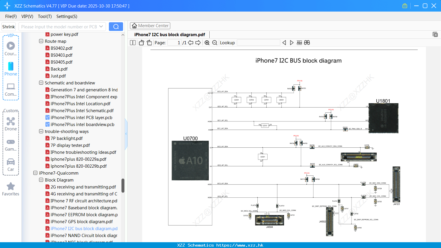 IPhone7 I2C Bus Block Diagram